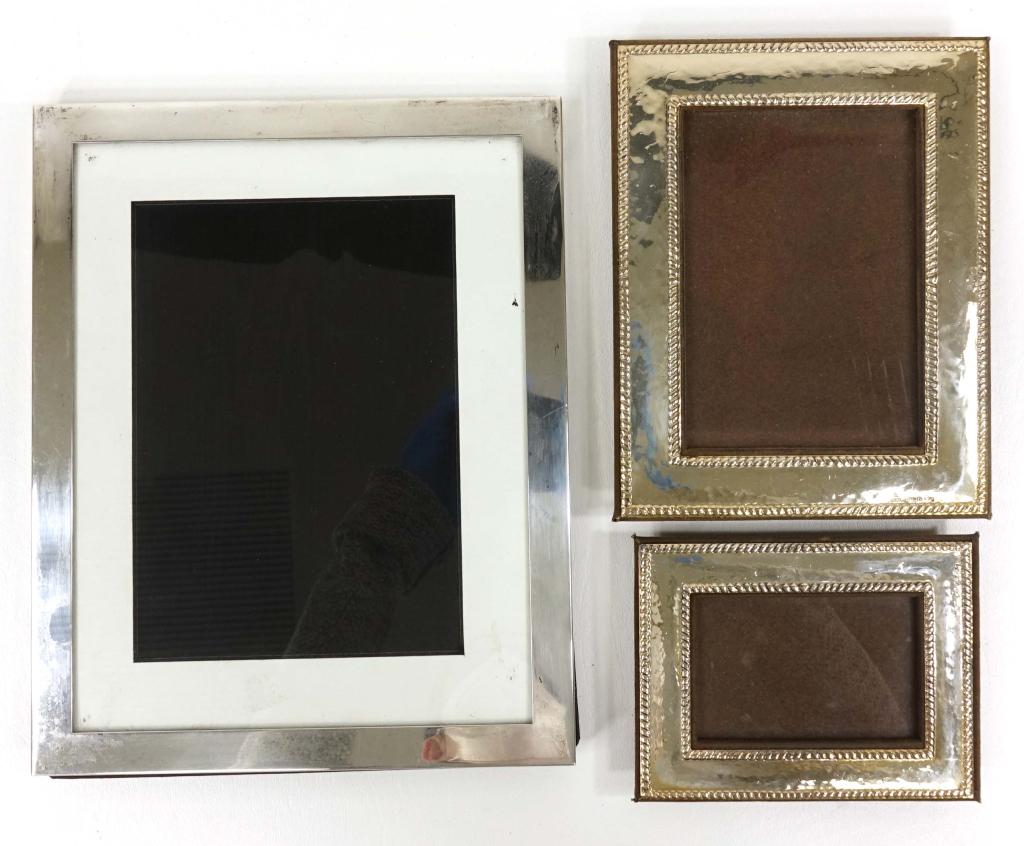 (3) Sterling Silver Frames, Incl (1) Tiffany & Co.: Tiffany & Co is 8 x 10". Others are 5x4" and 7x5.5".