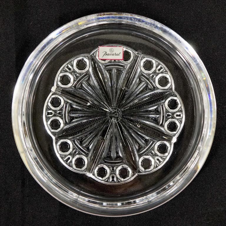 Baccarat Roseace Crystal Wine Coaster: Baccarat Roseace Crystal Wine Coaster. 5 1/2" diameter.