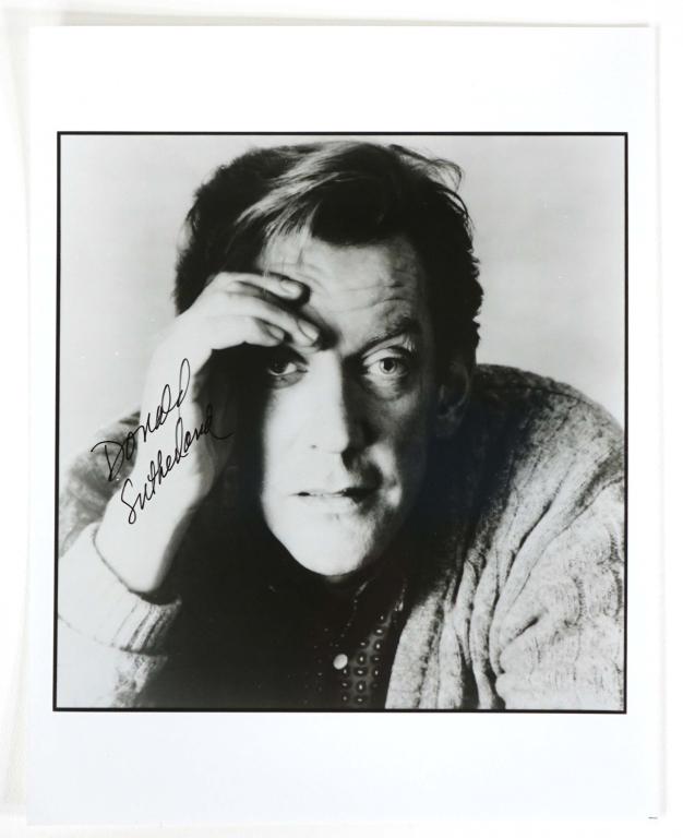 Donald Sutherland Autograph: Donald Sutherland signed 8 x 10" black and white picture. ** Lot 14 makes the following guarantee: If either Professional Sports Authenticator (PSA) or Beckett Global, or James Spence Authentication (