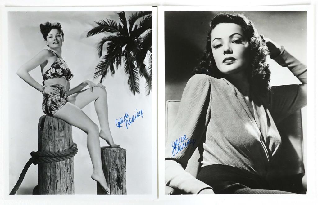 Gene Tierney Autographs: Gene Tierney signed 8 x 10" black and white photos (2 total). ** Lot 14 makes the following guarantee: If either Professional Sports Authenticator (PSA) or Beckett Global, or James Spence Authenticati