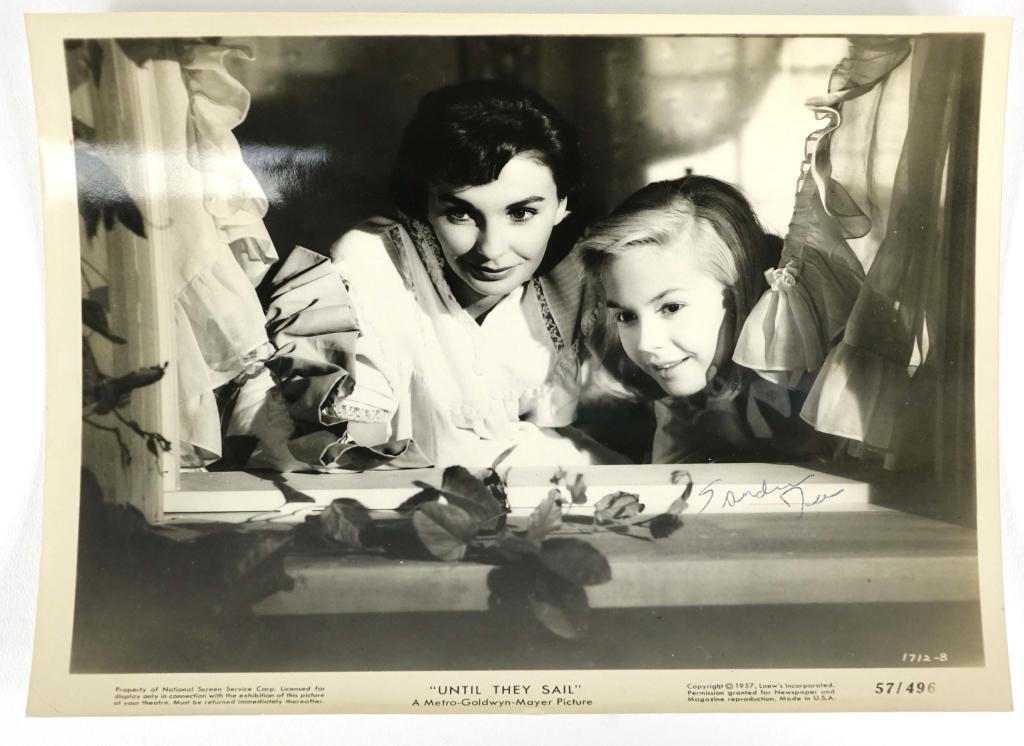 Sandra Dee Autograph: Sandra Dee signed 8 x 10" black and white publicity picture for the film "Until They Sail". ** Lot 14 makes the following guarantee: If either Professional Sports Authenticator (PSA) or Beckett Global