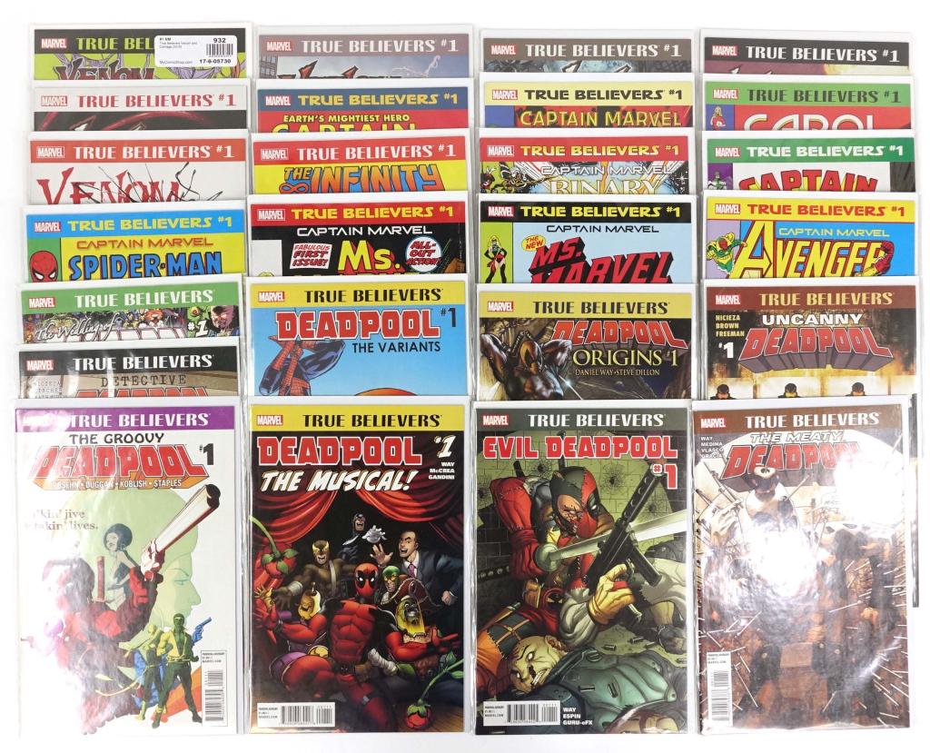Assortment of 25 Marvel Comics: Assortment of 25 Marvel Comics. Including The Infinity War, Venom, Captain Marvel & Deadpool. Group D