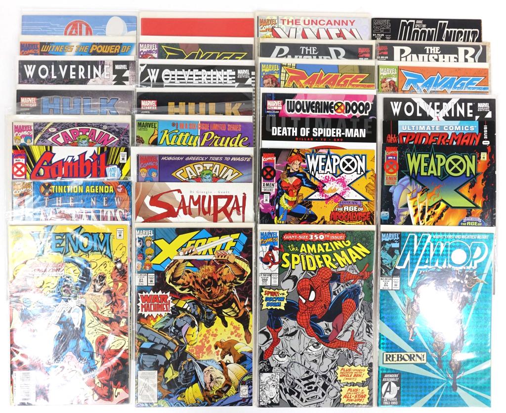 Collection Of 30 Marvel Comics: Collection Of 30 Marvel Comics. Includes Weapon X, Captain Planet, Wolverine, Ravage 2099, The Punisher, X-Men, Spider-Man & More!