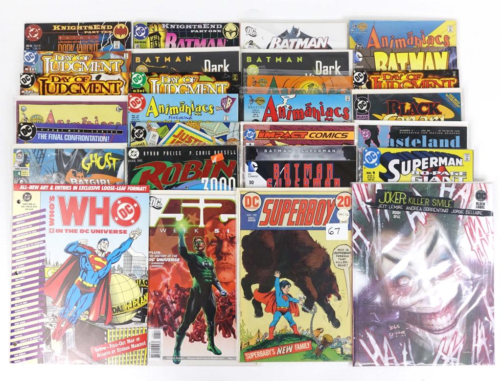 Assortment Of 27 DC Comics: Assortment Of 27 DC Comics. Including Batman, Superman, Day Of Judgement, Animaniacs & More!