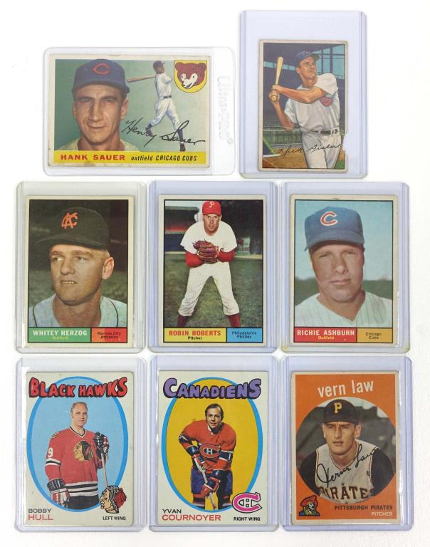 Vintage Baseball & Hockey Cards: Vintage Baseball & Hockey Cards. Includes Whitey Herzog, Robin Roberts, Richie Ashburn, Vern Law, Dick Sisler, Hank Sauer, Bobby Hull & Yvan Cournoyer.