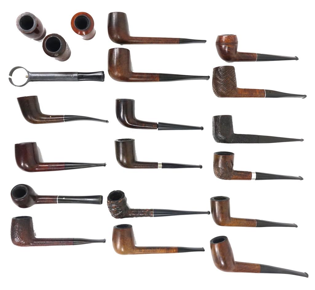 Pipes (20): All brown unless noted. Flame Grain Kaywoodie, Viscount Dr. Grabow, Parker Super Briar Bark, Nob Hill, (3) Amphora, Captain Black, Unknown brand, Redmanol, Drinkless Kaywoodie, Salisbury, Unknown Scul