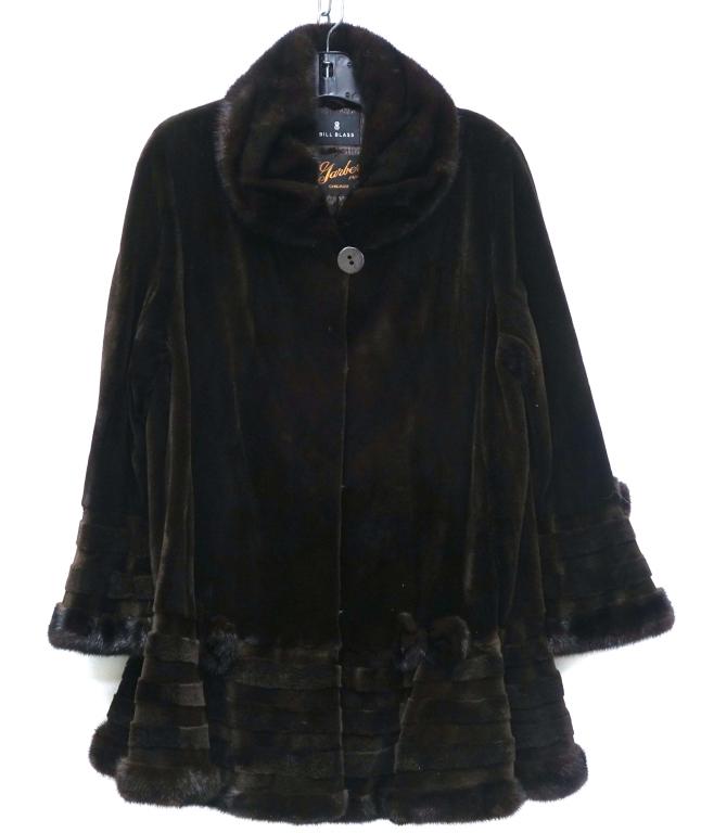 Bill Blass Brown Fur Coat: Size 16. Unknown fur material. Embroidered with "Her Majesty" on the inside lining.