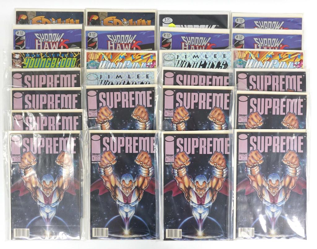 Image Comics (25): Assortment Of (25) Image Comics. Includes Supreme, Wild C.A.T.S, Youngblood, ShadowHawk & Spawn.