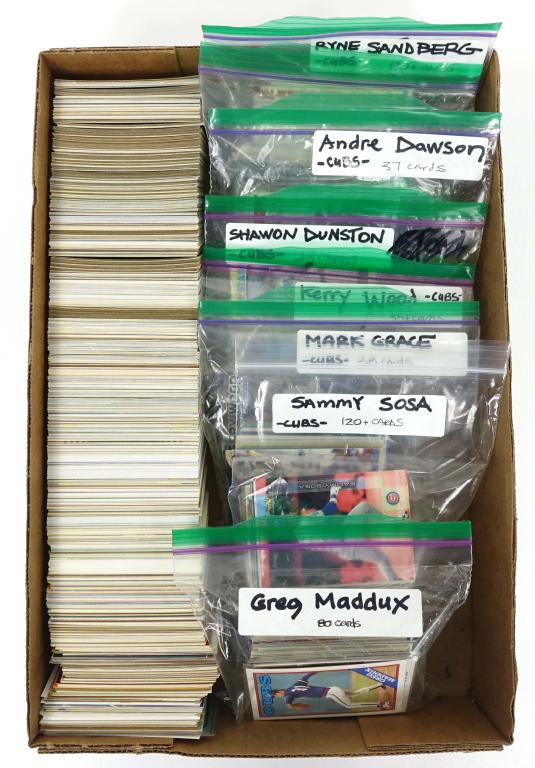 (500+) Cubs Baseball Cards: (500+) Cubs Baseball Cards. Includes tons of Greg Maddux, Dennis Eckersley, Rafael Palmeiro, Lee Smith, Bobby Bonds, Sammy Sosa, Mark Grace, Kerry Wood, Andre Dawson, Ryne Sandberg & More!