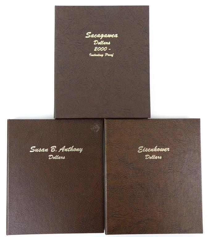 Modern Dollar Collection (Ikes, SBA, Sacagaweas): Incredible collection of modern dollar coins! Complete Eisenhower dollar collection (including proofs and silver coins). 32 coins in a DANSCO 7176 album **** and *** Susan B Anthony dollar collection.