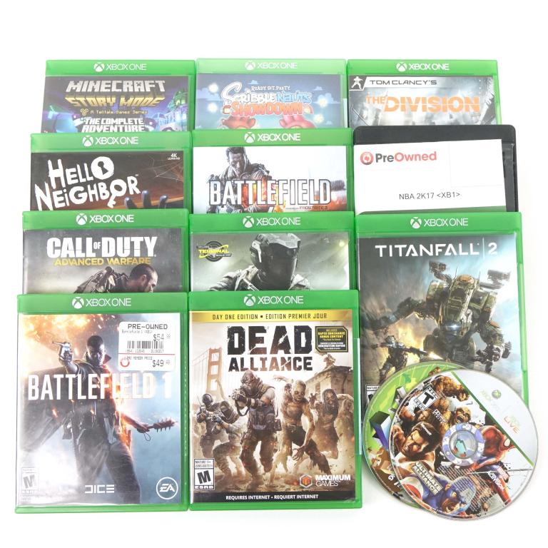 (11) Xbox One Games!: (11) Xbox One Games! Includes Titanfall 2, The Division, NBA 2K17, Dead Alliance, Hello Neighbor, Call Of Duty Advanced Warfare, Battlefield 1, Call Of Duty Infinite Warfare, Ready Set Party: Scribble