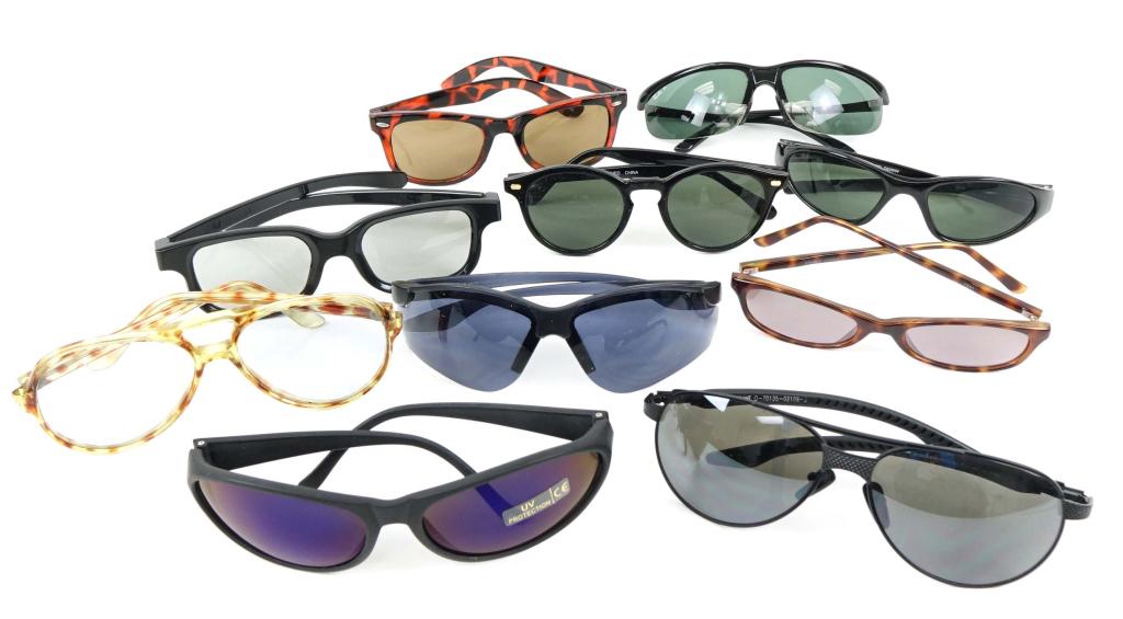(10) Designer Sunglasses: (10) Designer Sunglasses. Includes brands like Ray Ban, Foster Grant, Solar & more!