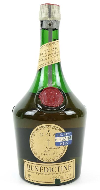 Benedictine Liquor Bottle, Gitmo: Consigner reports that they purchased while in the U. S. Navy in Guantanamo Bay Cuba in the late 1960's.
