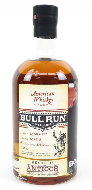 10/20 Release 13-Year Bull Run Store Pick Whiskey: IF YOU MAY NEED SHIPPING YOU MUST SPEAK WITH IAN BEFORE BIDDING ON BOTTLES. 10/20 Release 13-Year Bull Run Store Pick Whiskey Bottle. Bottle No. 216, Antioch Fine Wine & Liquors. Full and Sealed. 129.