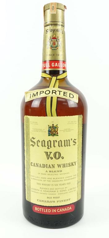 雑酒表記　Seagram's V.O. 1950-60年代流通 1958 1 Gallon Bottle Seagram's Vo Whiskey