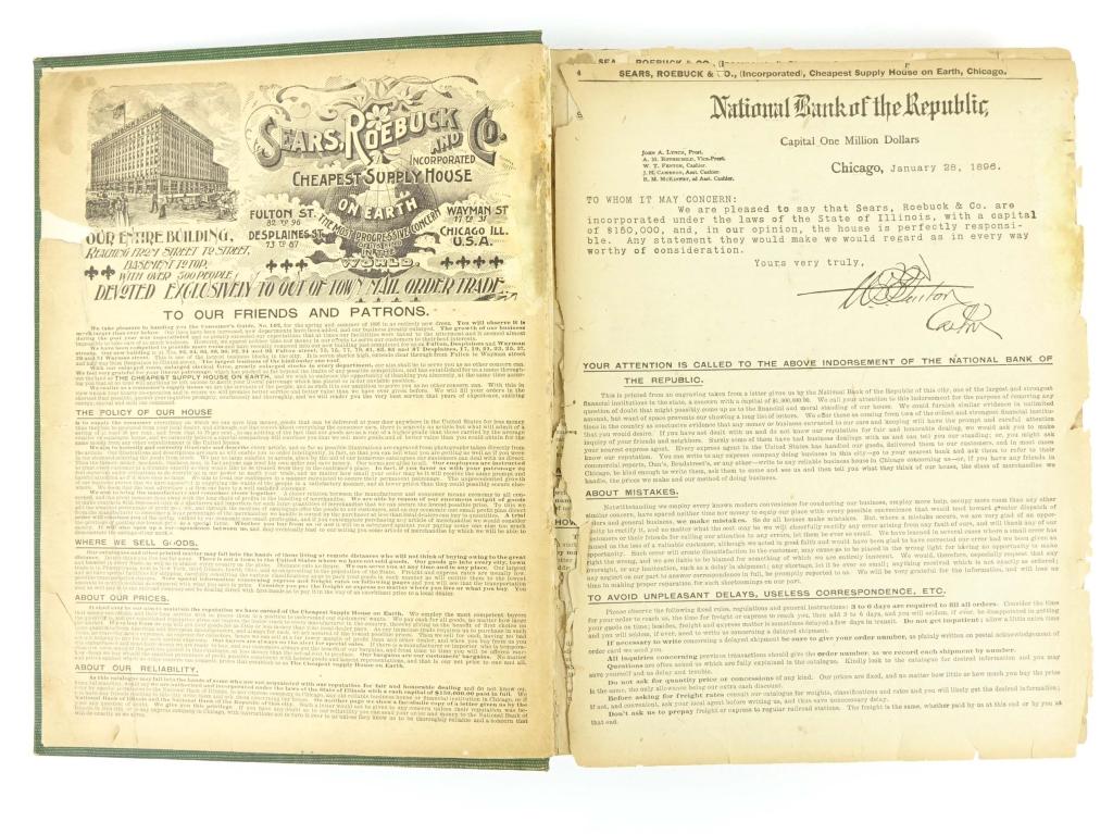 Spring 1906 Sears Roebuck Catalog: Fair condition.