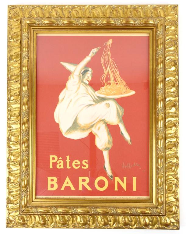 Pates Baroni Vintage Poster Reproduction: Framed with glass. 22 x 17". Excellent condition.