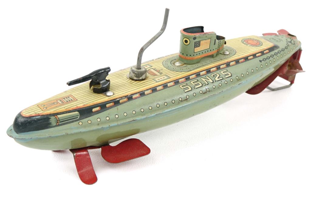 Toy Submarine S.S.N. 25: 9 1/2" long.