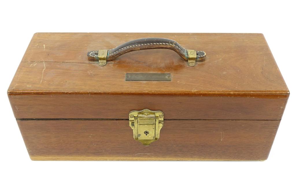 Vintage Fishing Tackle Box & Assorted Tackle: With vintage lures and flies. 17 3/4" L x 7.25" W x 6 3/4" H.