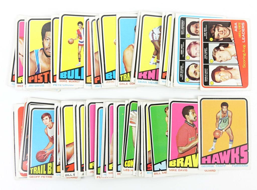 (70+) 1972 Topps ABA / NBA Cards: (70+) 1972 Topps ABA / NBA Cards. Includes a Jerry West / Nate Archibald, Rick Berry, Larry Brown & more! These cards appear to be in pretty good condition (see images).