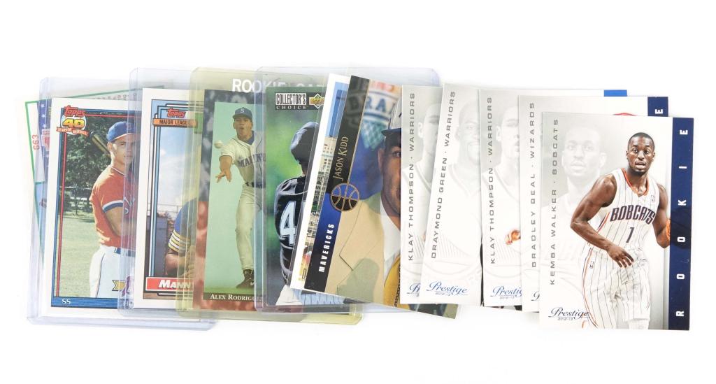 MLB & NBA Rookie Cards (Baseball & Basketball): MLB & NBA Rookie Cards (Baseball & Basketball). Includes 1990 Frank Thomas Score #663 (Rookie Card), 1991 Chipper Jones Topps #333 (Rookie Card), 1992 Manny Ramirez Topps #156 (Rookie Card), 1994 Alex