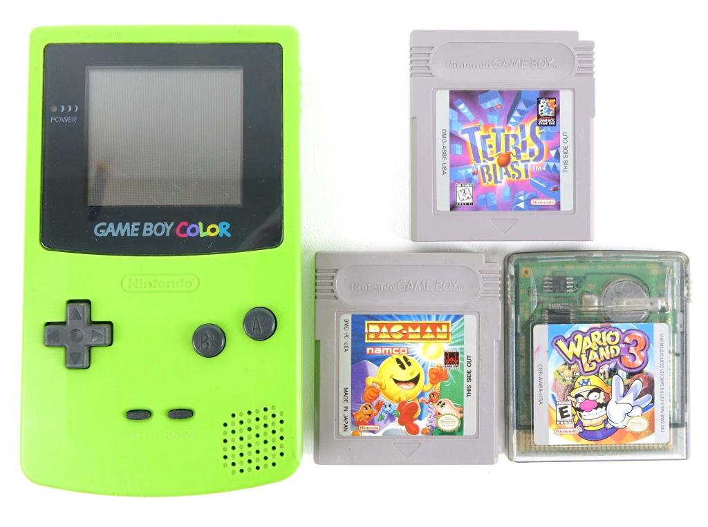Game Boy Color (CGB-001) with three games: Game Boy Color with three games. Cleaned, tested, and working!
