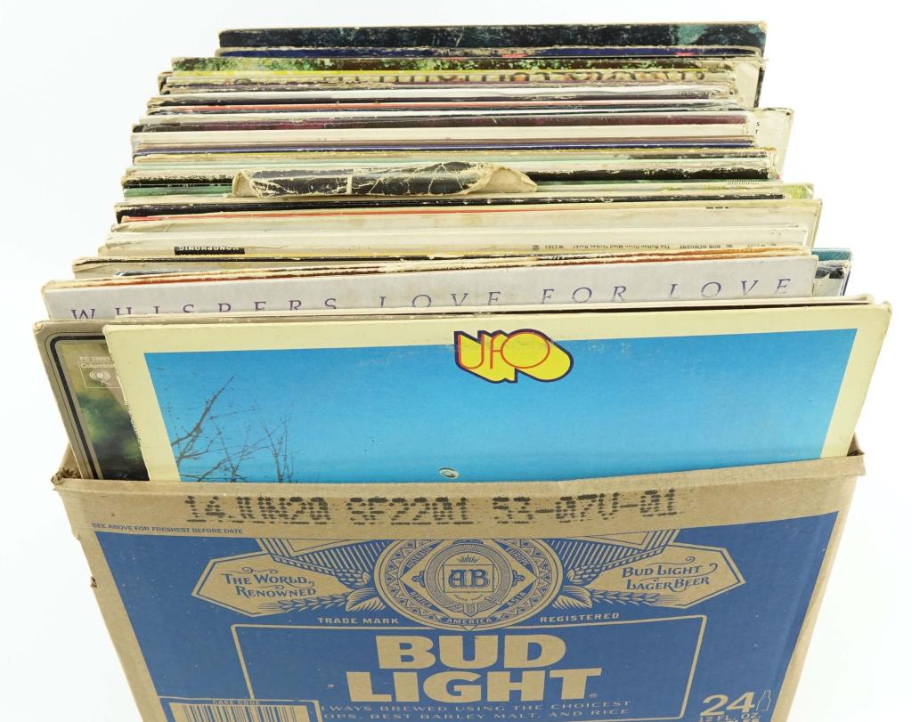 1970s / 80s Vinyl Records - Bin #2 (60+): (60+) 1970s / 1980s Vinyl Records (Bin #2). Includes Bob Dylan, The Bee Gees, The Police, Jethro Tull, Jimi Hendrix Experience, Dean Martin, Bobby Darin, The Blues Brothers, Stevie Wonder, Joan Baez,