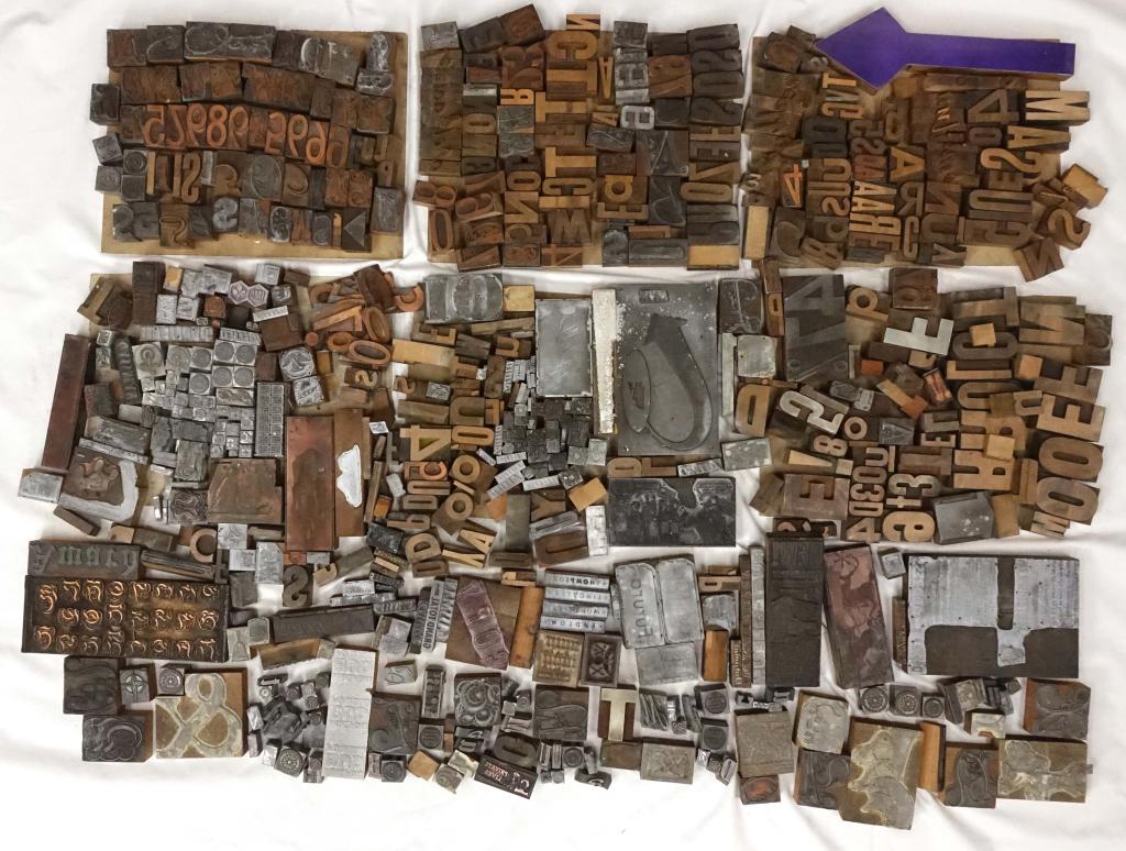 Metal Printing Blocks: *** THIS LOT IS HEAVY AND WILL BE EXPENSIVE TO SHIP! ***