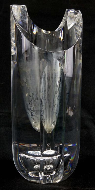Kosta Boda Cut Crystal Vase: By Goran Warff. Mid-1980s. Utopic series. 48020 Warff. 10 3/4" tall and 11lbs+.