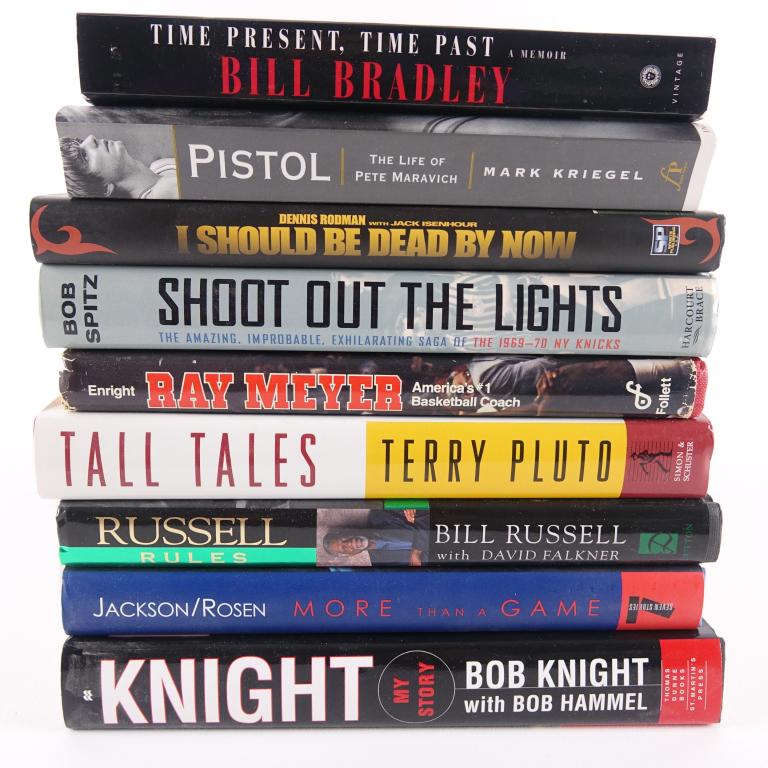 Basketball Book Lot (Some Signed): #NAME? -Tall Tales by Terry Pluto -Pistol by Mark Kriegel -Ray Meyer by James Enright, 1st printing -Shoot Out The Light: 69-70 Knicks *** Lot 14 makes the following guarantee: If either Professional 