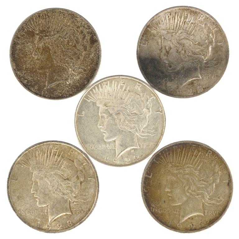 Peace Silver Dollars (5) (1 of 2)