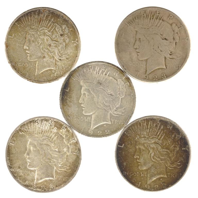 Peace Silver Dollars (5) (1 of 2)