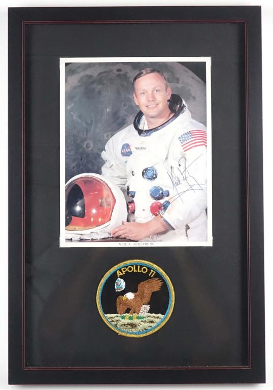 Neil Armstrong Signed Photo + Patch, Framed (1 of 4)