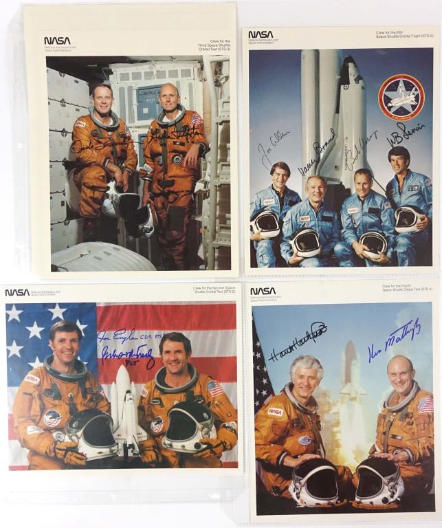 STS-2, STS-3, STS-4, STS-5 Crew Signed NASA Lithos (1 of 9)