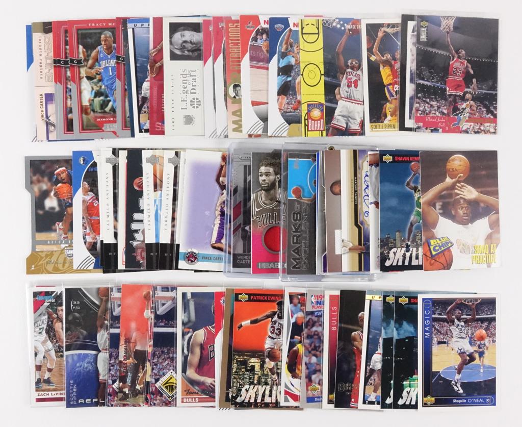 Sports Cards (50+): 50 + sports cards, some uniform cards including Steve Nash, Richard Hamilton, Lamar Odom, Steve Francis, and more. Marquis Daniels, Corey Maggette and Loul Deng autographed cards.