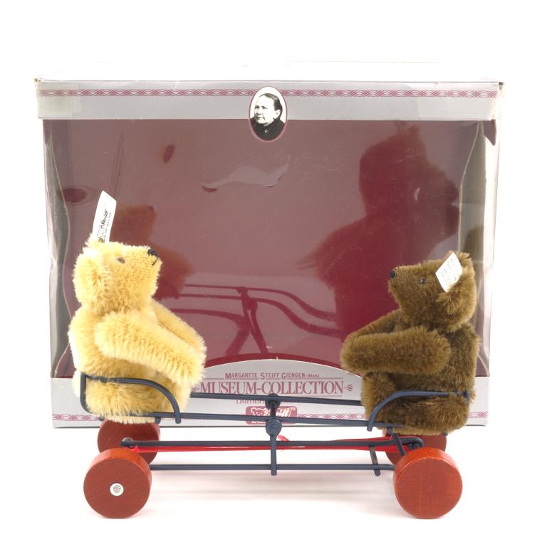 1988 Steiff Wigwag Seesaw Pull Toy: New in box. 2 bears - replica of 1924 toy.