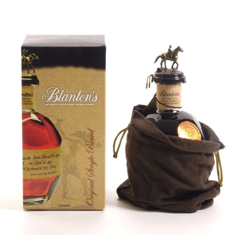 Blanton's Single Barrel Bourbon- Store Pick: ** IF YOU MAY NEED SHIPPING, PLEASE CALL US BEFORE BIDDING ON BOTTLES. 847-625-0555. ** 93 proof, 750ml and sealed. Loch and Key Society Barrel Pick. Letter "B" with box, bag and tag. Dumped 8-24-21.