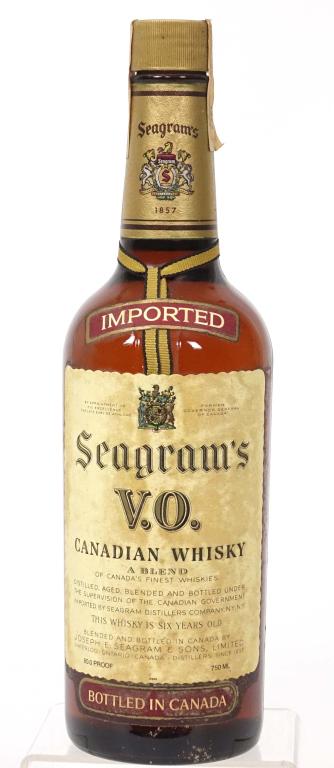 1979 Seagram's VO: ** IF YOU MAY NEED SHIPPING, PLEASE CALL US BEFORE BIDDING ON BOTTLES. 847-625-0555. ** 80 proof, 750ml and sealed.