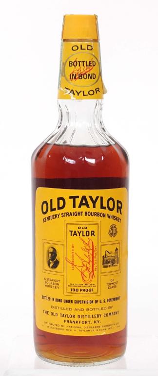 1983 Old Taylor BiB Bourbon*: ** IF YOU MAY NEED SHIPPING, YOU MUST SPEAK WITH IAN BEFORE BIDDING ON BOTTLES. 847-625-0555. ** 1983 Old Taylor Bottled in Bond Bourbon: 100 proof, 750ml, good fill but **SEAL IS BROKEN**. Came with