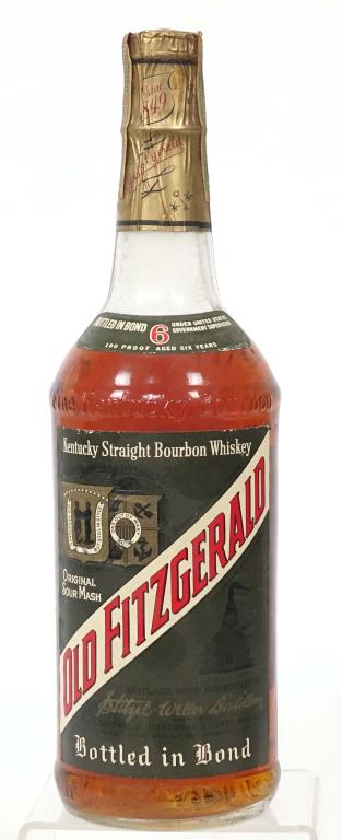 1972 6yr Old Fitzgerald BiB Bourbon: ** IF YOU MAY NEED SHIPPING, PLEASE CALL US BEFORE BIDDING ON BOTTLES. 847-625-0555. ** Bottled Spring 1966/ Spring 1972. Full and sealed. 100 proof, 4/5 qt.
