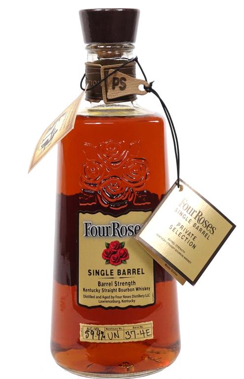 Four Roses Brl Strgth OBSF Bourbon - Mahan Store Pick: **IF YOU NEED SHIPPING ON BOTTLES OR DECANTERS, PLEASE CALL US BEFORE BIDDING! 847-625-0555!** 94 proof, Barrel Proof OBSF 750ml and sealed / full. Barrel 37-4E. Both neck tags. Mahan "Prodigy" store 