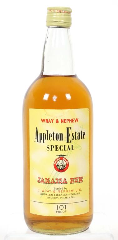 Rare 1970s Wray & Nephew Appleton Est. Rum: ** IF YOU MAY NEED SHIPPING, YOU MUST SPEAK WITH IAN BEFORE BIDDING ON BOTTLES. 847-625-0555. ** Appleton Estate Special Jamaica Rum: 101 proof, 1 qt (??), and cap is sealed. Good fill. No strip.