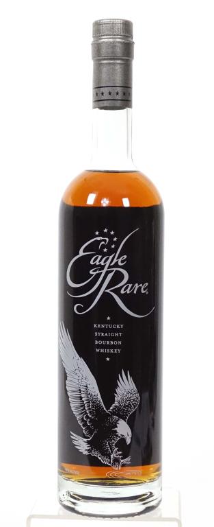 Eagle Rare 10 Year Bourbon Whiskey Bottle: ** IF YOU MAY NEED SHIPPING, PLEASE CALL US BEFORE BIDDING ON BOTTLES. 847-625-0555. ** 90 proof, 750ml and full / sealed.