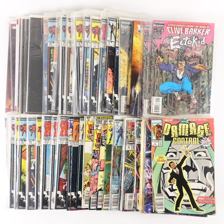 Marvel Comic Books (60): Includes: New Universe comics, Clive Barker, Halo Uprising, Moon Night, Deathlock, Strikeforce, Damage Control, Midnight Massacre, Anita Blake and others. Most appear to be in fair - good condition.