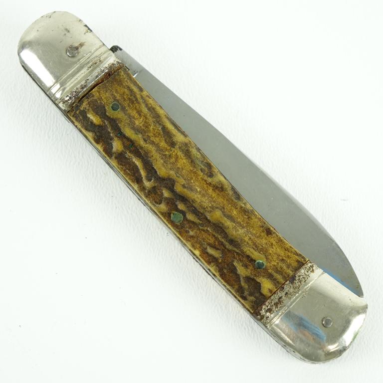Robert Klaas Solingen Pocket Knife: *** LOCAL PICK-UP ONLY! MUST HAVE VALID FOID CARD.*** Kissing cranes lever lock switchblade with leather belt scabbard.