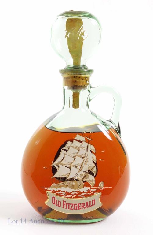 1961 / 1967 Old Fitzgerald Flagship Bonded Bourbon: **IF YOU MAY NEED SHIPPING, PLEASE CALL US AND SPEAK WITH IAN BEFORE BIDDING ON BOTTLES. 847-625-0555.** Stitzel-Weller. 100 proof, 4/5 quart.