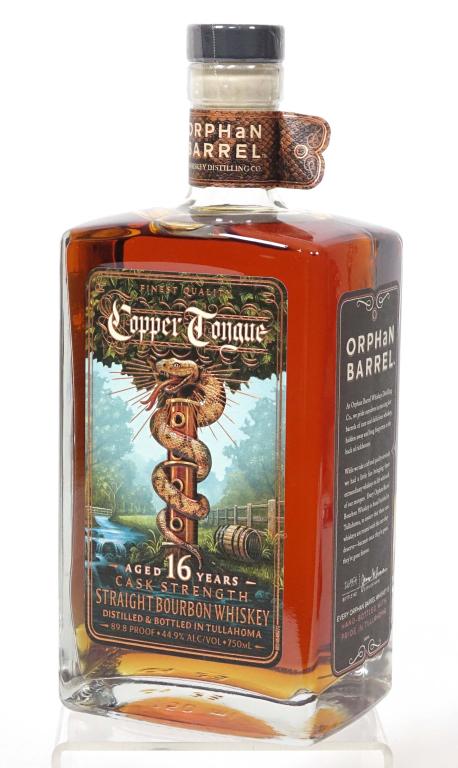 Orphan Barrel Copper Tongue: ** IF YOU MAY NEED SHIPPING, PLEASE CALL US BEFORE BIDDING ON BOTTLES. 847-625-0555. ** Orphan Barrel Copper Tongue: 89.8 proof, 750ml and sealed.