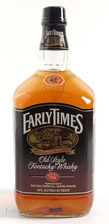 2000 1.75 L Early Times Bottle: ***IF YOU MAY NEED SHIPPING, PLEASE CALL US BEFORE BIDDING ON BOTTLES. 847-625-0555.*** 90 proof, 1.75 L and sealed. DSP 354.