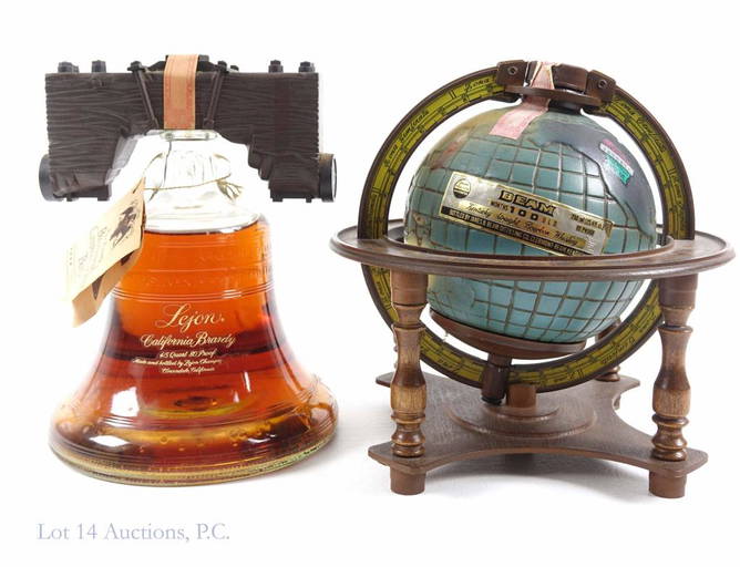 Lejon Liberty Bell & Beam Globe Whiskey Decanters