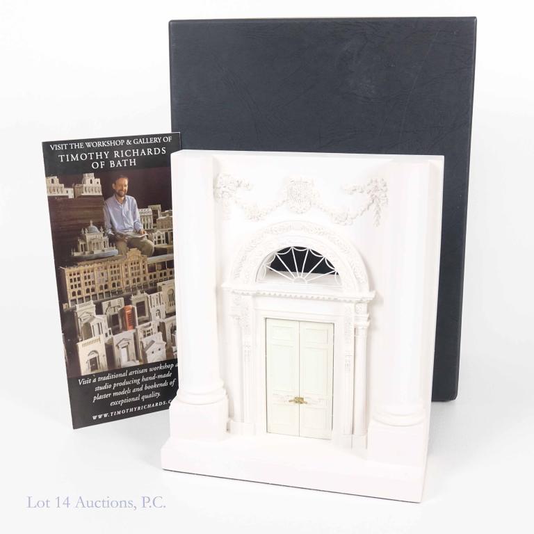 Timothy Richard of Bath Architectural Model: Handmade in English Plaster. The White House Entrance Washington. Height: 7.5". Width: 3.5". Depth: 2.5". In original box, with paper and styrofoam.